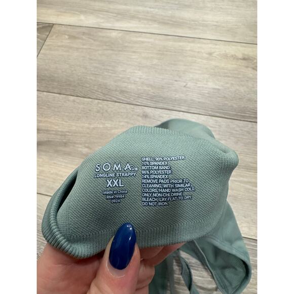 SOMA SPORT Longline Bra with Strappy Back XXL olive green - Picture 6 of 6